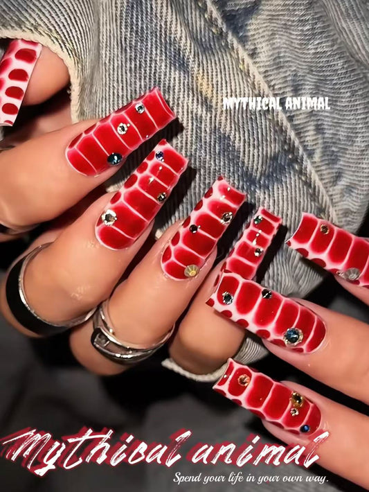 Rich crocodile pattern Red New Year flash crocodile pattern wear armor European and American hot girl style punk